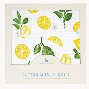 ▫️New Little Unicorn Cotton Muslin Quilt Lemon Drop 47x47